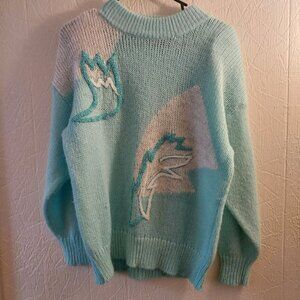 Sheridan Square, Vintage, 80's Sweater Size Medium Tops Blue Shoulder Pads Knit